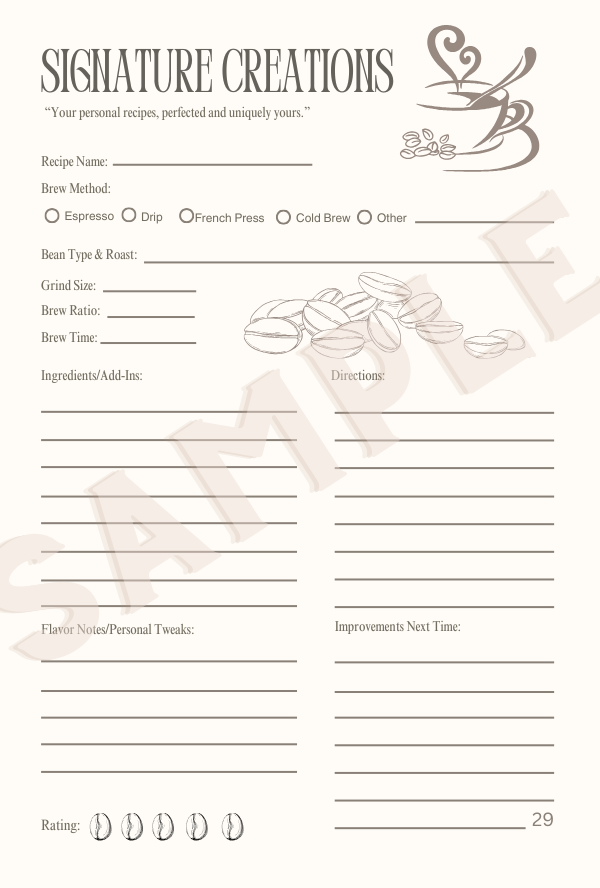 Coffee Creations: A Recipe Journal for Every Cup