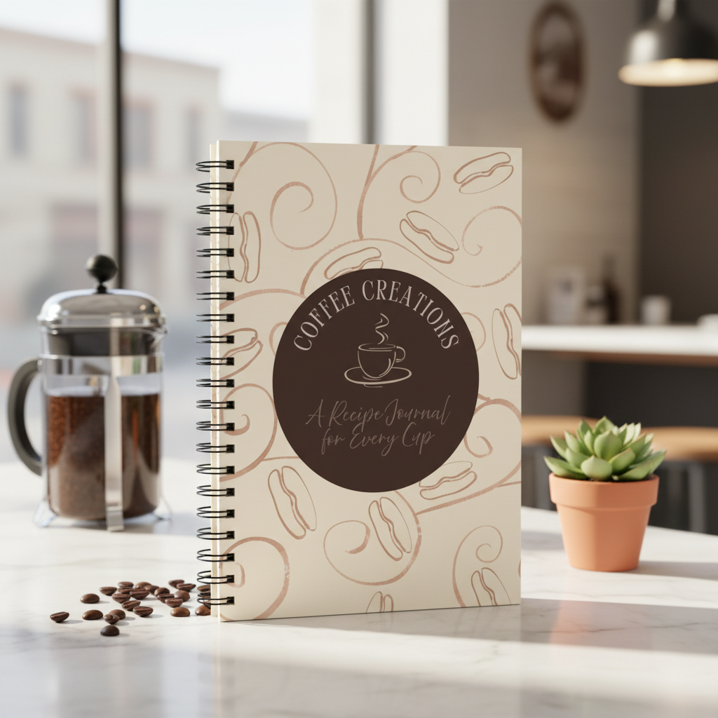 Coffee Creations Journal Angled Mockup